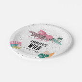 Wild Birthday Party Oerwoud Animals Kids Verjaarda Papieren Bordje (Gekanteld)