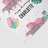 Wild Birthday Party Oerwoud Animals Kids Verjaarda Tissuepapier (Detail)