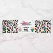 Wild Birthday Party Oerwoud Animals Kids Verjaarda Waterfles Etiket (Enkel label)