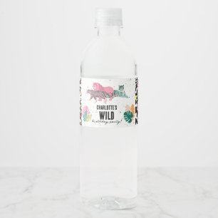 Wild Birthday Party Oerwoud Animals Kids Verjaarda Waterfles Etiket