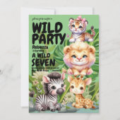 Wild Birthday Party Safari Oerwoud Kaart (Voorkant)