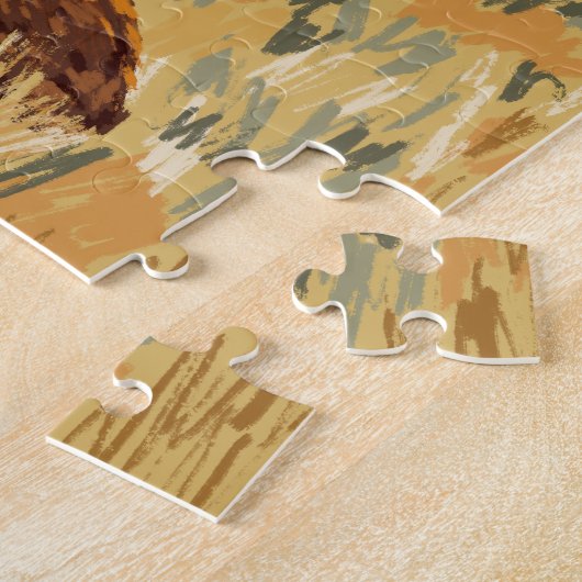 Wild Bison Meadow Natuur Jigsaw Puzzel (Zijkant)