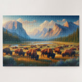 Wild Bison Valley, bergen Legpuzzel (Horizontaal)
