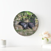 Wild Black Beer & Forest Wildlife Photo Wall Clock Grote Klok (Huis)