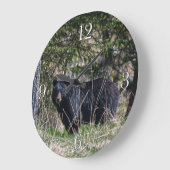 Wild Black Beer & Forest Wildlife Photo Wall Clock Grote Klok (Hoek)