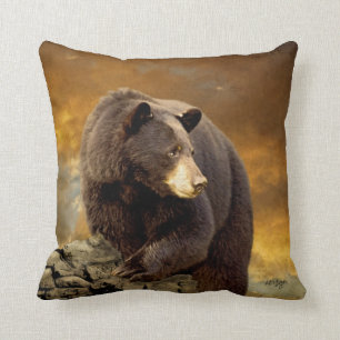 Wild Black Beer Pillow door Lois Bryan Kussen