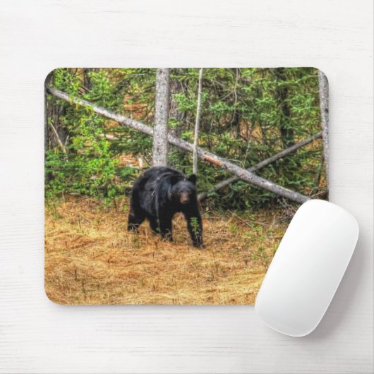 Wild Black Beer & Yukon Forest Photo Art Muismat (Met muis)