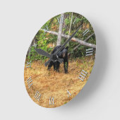 Wild Black Beer & Yukon Forest Photo Art Ronde Klok (Hoek)
