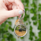 Wild Black Beer & Yukon Forest Photo Art Sleutelhanger (Hand)