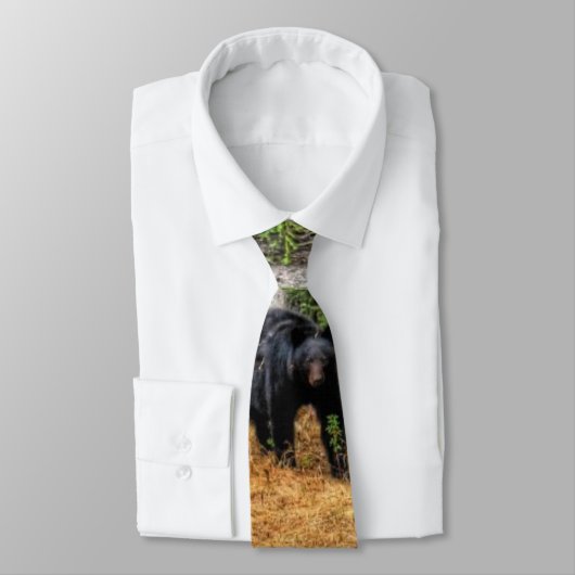 Wild Black Beer & Yukon Forest Photo Art Stropdas (Gebonden)