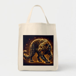 Wild Black, Brown and Gold Leopard on a Shopping Tote Bag