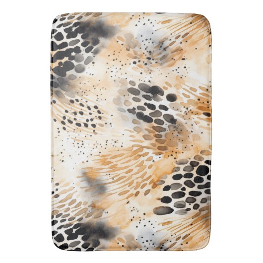 Wild Black Cream Leopard Animal Badmat (Voorkant Verticaal)