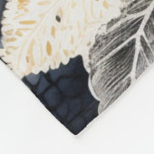 Wild Black Cream Leopard Animal Floral Fleece Deken (Hoek)