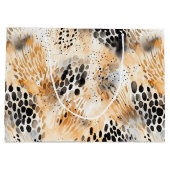 Wild Black Cream Leopard Animal Floral Groot Cadeauzakje (Achterkant)