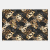 Wild Black Cream Leopard Animal Floral Inpakpapier Vel (Voorkant 3)