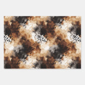 Wild Black Cream Leopard Animal Floral Inpakpapier Vel (Voorkant 2)