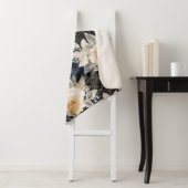 Wild Black Cream Leopard Animal Floral Sherpa Deken (In situ)