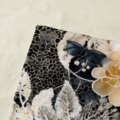 Wild Black Cream Leopard Animal Floral Strandlaken (In situ)