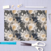 Wild Black Cream Leopard Animal Floral Tissuepapier (Craft)