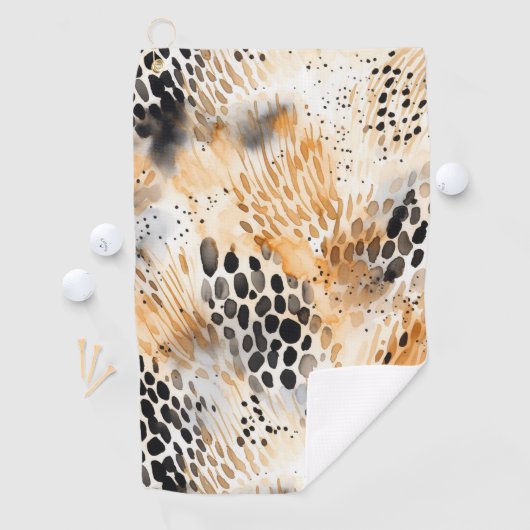 Wild Black Cream Leopard Animal Golfhanddoek (Insitu)