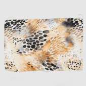Wild Black Cream Leopard Animal Golfhanddoek (Horizontaal)
