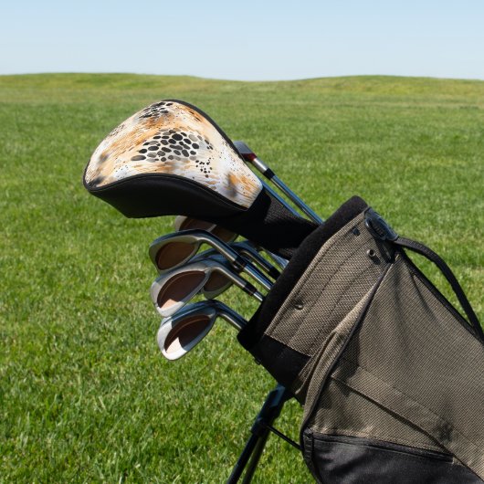 Wild Black Cream Leopard Animal Golfheadcover (Insitu)