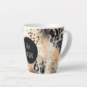 Wild Black Cream Leopard Animal Latte Mok (Rechterhoek)
