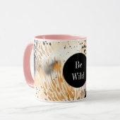 Wild Black Cream Leopard Animal Mok (Voorkant links)