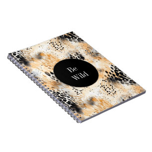 Wild Black Cream Leopard Animal Notitieboek