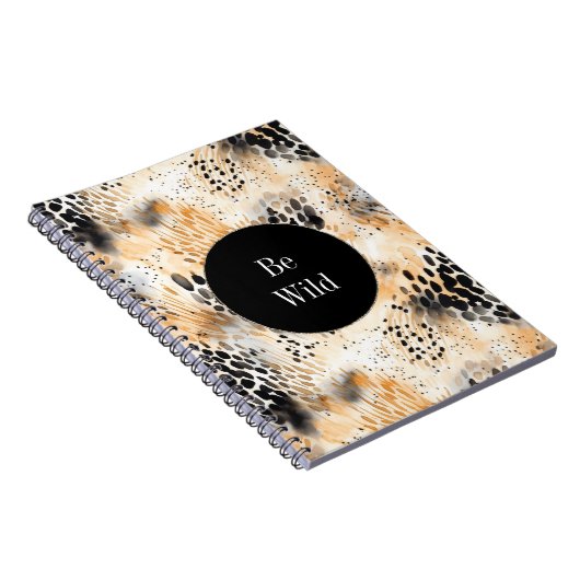 Wild Black Cream Leopard Animal Notitieboek (Rechterzijde)
