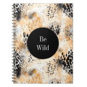 Wild Black Cream Leopard Animal Notitieboek (Voorkant)