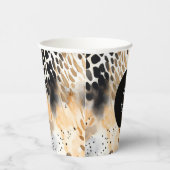 Wild Black Cream Leopard Animal Papieren Bekers (Rechts)