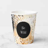 Wild Black Cream Leopard Animal Papieren Bekers (Voorkant)