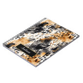 Wild Black Cream Leopard Animal Print Notitieboek (Linkerzijde)