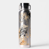 Wild Black Cream Leopard Animal Waterfles (Achterkant)