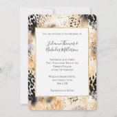 Wild Black Cream Leopard Animal Wedding Kaart (Voorkant)