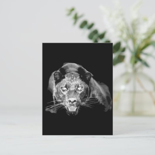Wild Black Jaguar Cat Eyes Briefkaart (Staand voorkant)
