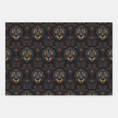 Wild Black Panther Portret Wrapping Papier Bladen Inpakpapier Vel (Voorkant 3)