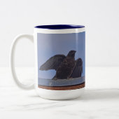 Wild Black Raven Crow-liefhebbers #Gift Tweekleurige Koffiemok (Links)