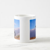 Wild Black Stallion Rearing Horse Koffiemok (Center)