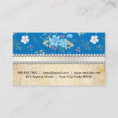 Wild Blauw Wit Bloemen |  parellint Visitekaartje (Achterkant)