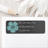 Wild Blauwgroen Rozen Chalkboard Avery Label (Insitu)