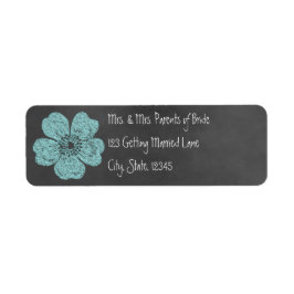 Wild Blauwgroen Rozen Chalkboard Avery Label