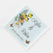 Wild Bloem Bloemen Blauw Paddenstoelen Bruiloft Servet (Hoek)