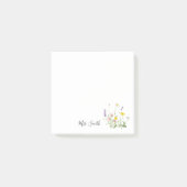 Wild bloem boeket monogram leraar post-it® notes (Voorkant)