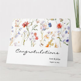 Wild bloem bruiloft groet kaart