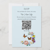 Wild Bloemen Bloemen Blauw Paddenstoelen Bruiloft Kaart (Achterkant)