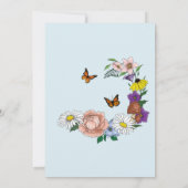 Wild Bloemen Bloemen Blauw Paddenstoelen Bruiloft Kaart (Achterkant)