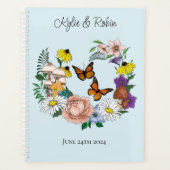 Wild Bloemen Bloemen Blauw Paddenstoelen Bruiloft Planner (Voorkant)