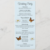 Wild Bloemen Bloemen Blauw Paddenstoelen Bruiloft Programmakaart (Achterkant)